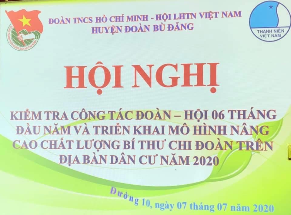 Huyện Đoàn Bù Đăng: Tổ chức kiểm tra Đoàn và phong trào TTN 6 tháng đầu năm 2020 đơn vị Đoàn xã Đường 10